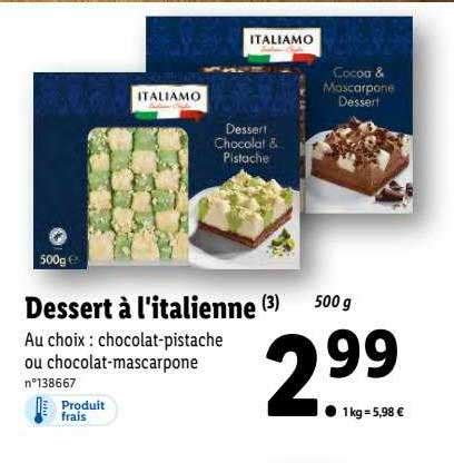 Promo Dessert à L italienne Italiamo chez Lidl iCatalogue fr