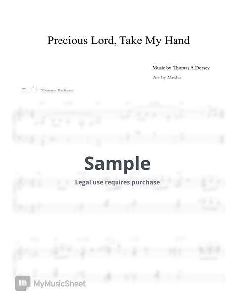 Thomas A Dorsey Precious Lord Take My Hand Gospel Jazz Sheets By Miwha