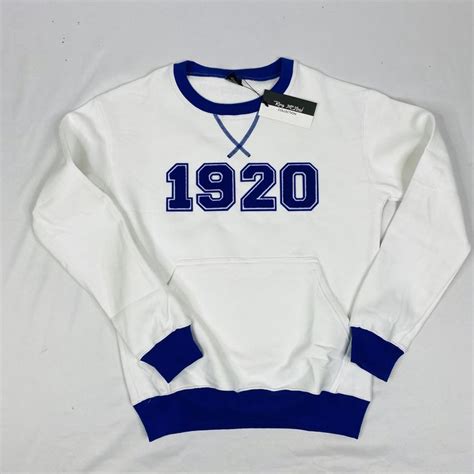 Zeta Phi Beta White Chenille Crewneck Zeta Phi Beta Chenille