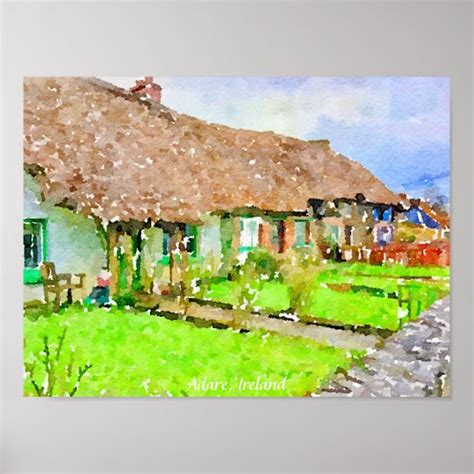 Irish Thatched Cottages Adare, Ireland Print | Zazzle.com