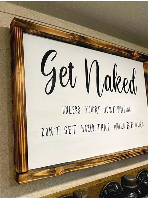 Get Naked Bathroom Sign Towel Rack Sign Bathroom Decor Bathroom Wall