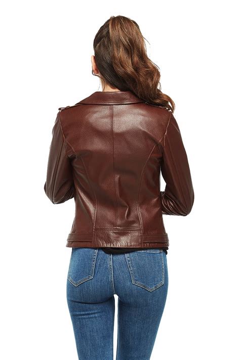 Cinzia Women S 100 Real Tan Leather Jacket