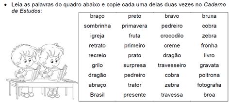 Palavras Com R Entre Consoante E Vogal - Lista de palavras CONSOANTE+R