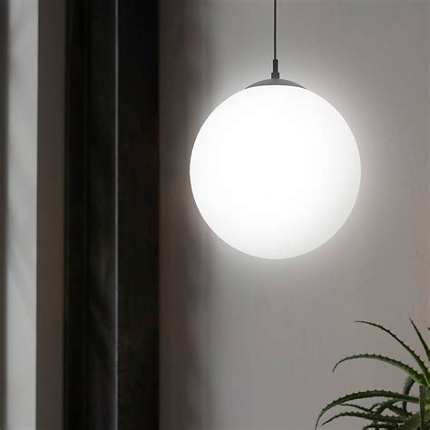 Eglo Rondo Pendant Ceiling Light Black And Opal Homebase