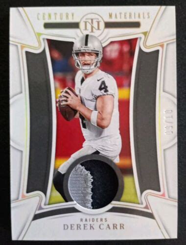 Panini National Treasures Century Materials Derek Carr Jersey Gold