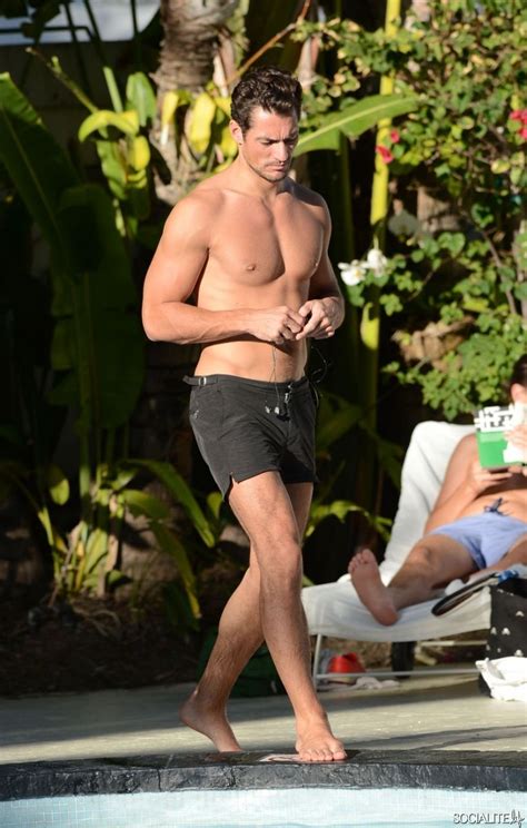 British Model David Gandy Poses Poolside In South Beach Socialite