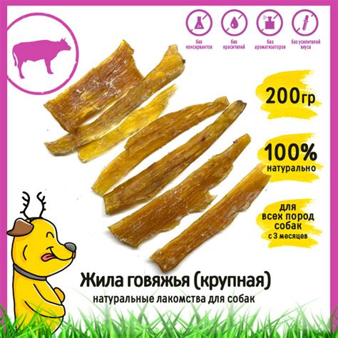 Лакомство для собак "Жила говяжья крупная" HorDog 200 гр - купить с ...