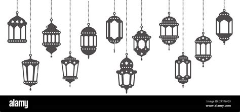 Ramadan Lanterns Vector Set Islamic Lamps With Stars Decoration