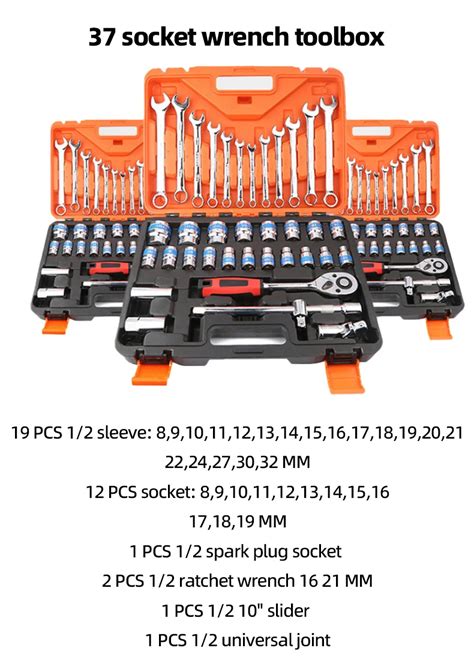 Custom Car Repair Tools Set Box Wrench Socket Hand Professional