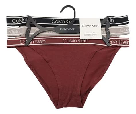 Calvin Klein Set Calz N String Bikini Ck Mujer Bamboo Env O Gratis