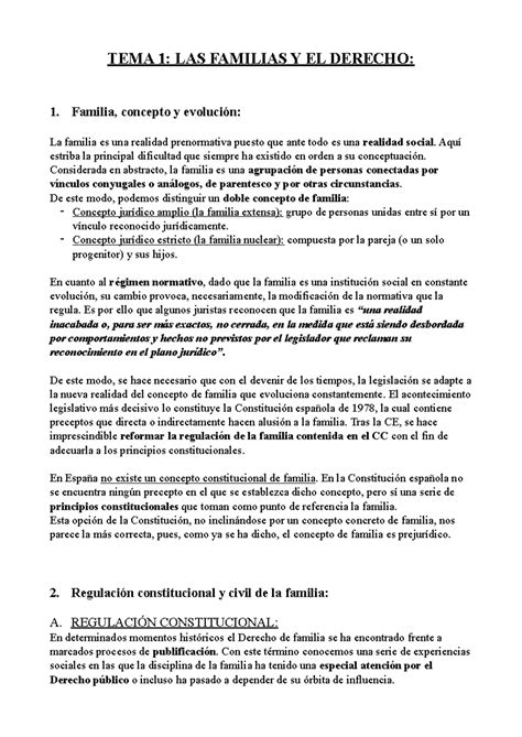 Tema Familia Y Sucesiones Tema Las Familias Y El Derecho