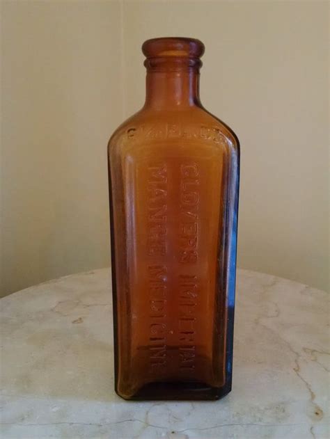 1920s 1930s Clovers Imperial Mange Medicine Bottle Ny Mange Etsy