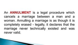 Difference Between Annulment And Divorce Ppt