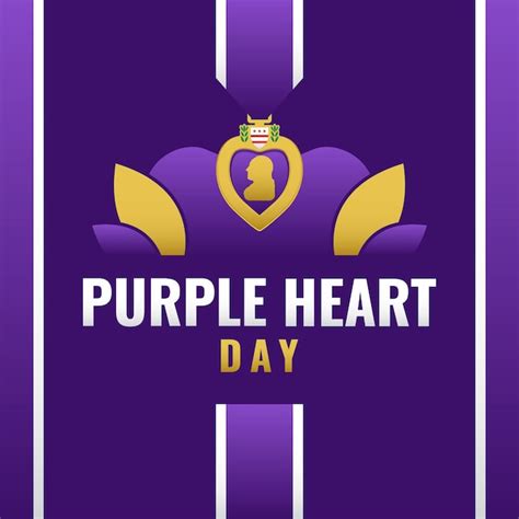 Premium Vector National Purple Heart Day Event Background Illustration