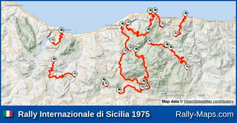 Streckenverlauf Rally Internazionale Di Sicilia 1975 CIAR