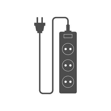 Icono de vector simple de cable de extensión Vector Premium