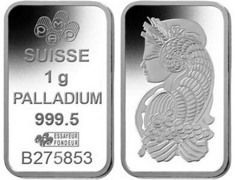 1 Gram Palladium Pamp Lady Fortuna Switzerland 1848 Date Numista