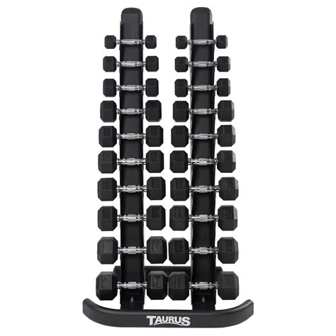 Set De Mancuernas Hexagonales Taurus 110 Kg Con Soporte Taurus Fitness