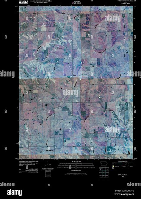 Usgs Topo Map Iowa Ia Dunlap Nw 20100429 Tm Inverted Restoration Stock