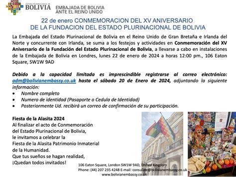 22 De Enero Conmemoracion Del Xv Aniversario De La Fundacion Del Estado