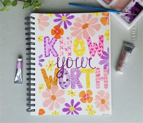 Know Your Worth Watercolor Wall Art By Katie Watters Positive Art