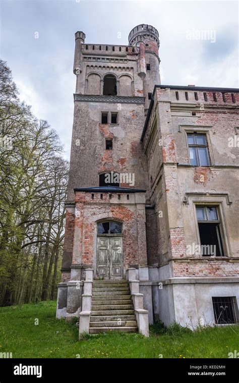 Abandoned Gothic Revival Palace In Drezewo Village In West Pomeranian