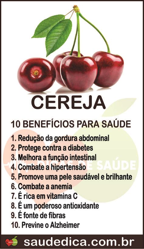 Os 10 Benefícios da Cereja Para Saúde Dicas de nutrição Nutrição