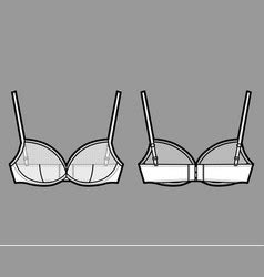 Sheer Bralette Lingerie Technical Fashion Vector Image