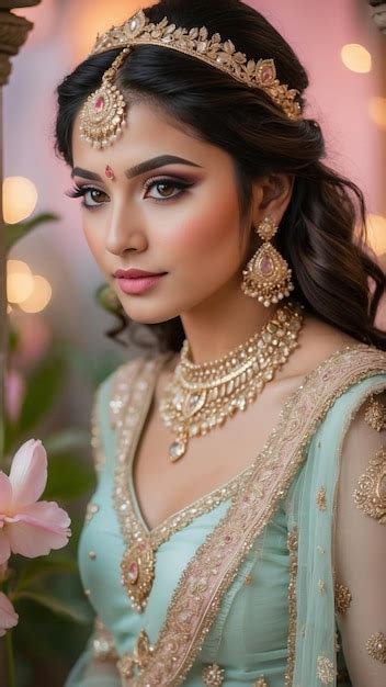 Premium Photo Sea Green Serenity Captivating Portrait Of An Indian