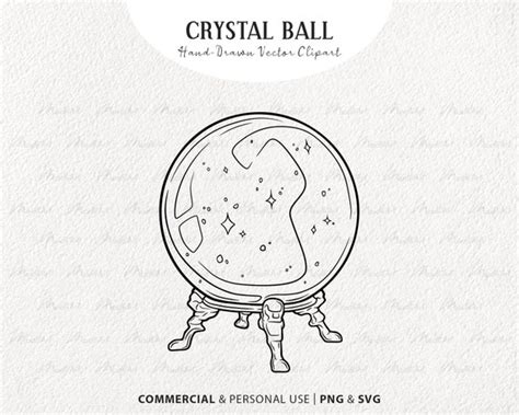 Magical Crystal Ball SVG Clipart. Mystical Fortune Teller - Etsy