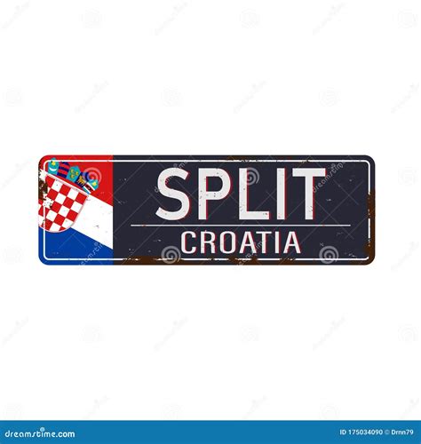 Split, Croatia, Road Sign Vector Illustration, Road Table Stock Vector ...