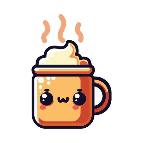 Christmas Kawaii Hot Drink Cup Flat Icon 48784609 Vector Art At Vecteezy