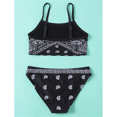 Akiihool Girls Pcs Set Bikini Swimsuit With Drawstring Beach Cute Bathing Suit Black