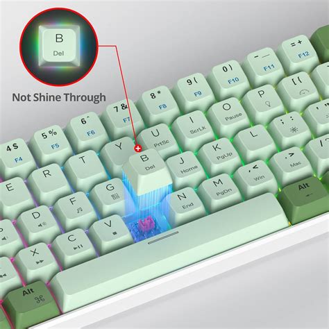 Fogruaden 60 Percent Keyboard Mechanical Matcha Keyboard Gaming