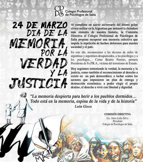 De Marzo Dia De La Memoria Por La Verdad Y La Justicia Cpps