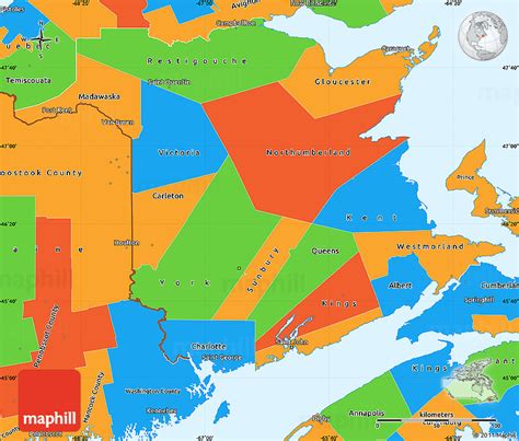 Political Map Of New Brunswick - Gretal Gilbertine