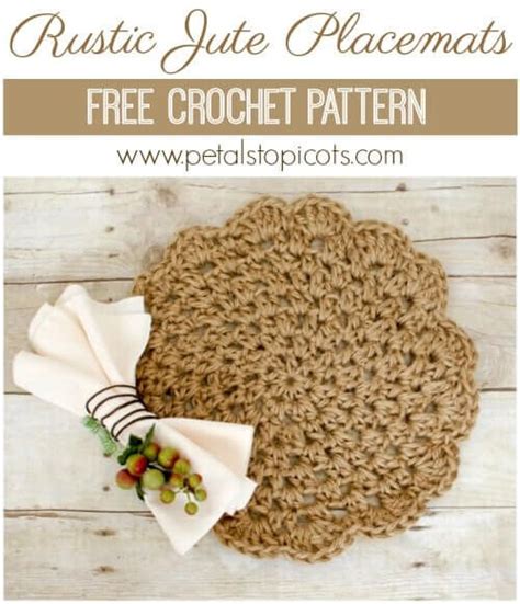 Jute Crochet Placemats ... Free Pattern - Petals to Picots