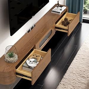 Amazon Bixiaomei Floating Tv Stand Solid Wood Wall Mounted