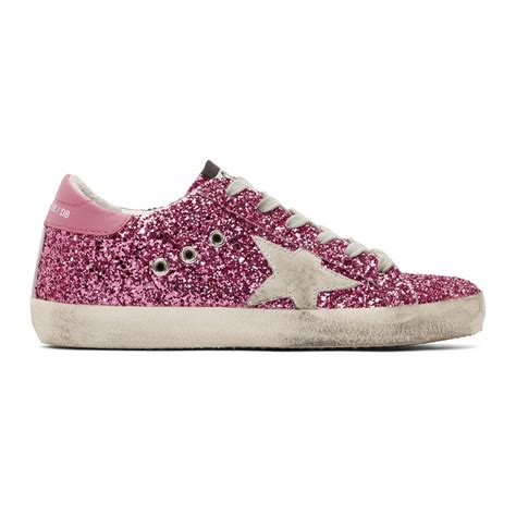 Golden Goose Pink Glitter Superstar Sneakers Lyst