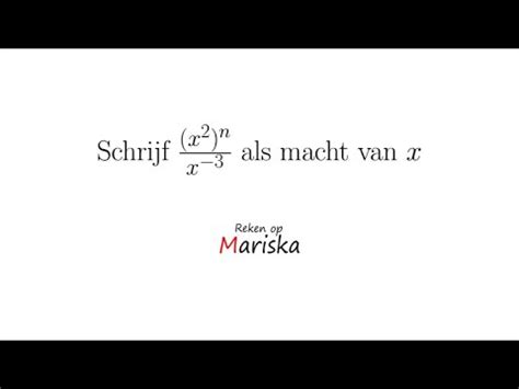 Machten met negatieve exponenten 1 havo en vwo Algebraïsche