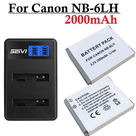 Nb 6lh Nb 6l 2000mah Battery For Canon And Charger Powershot Sx700