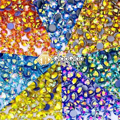 Qiao Ss Ss Shimmer Ab Hot Fix Rhinestone Super Glitter Strass Rhinestones