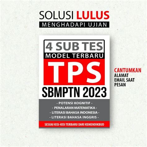 4 Sub Tes Model Terbaru Tps Utbk Sbmptn 2023 Lazada Indonesia