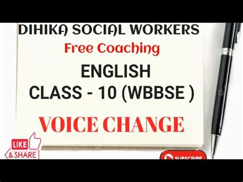 ENGLISH VOICE CHANGE CLASS 10 WBBSE By SAYAN SIR YouTube