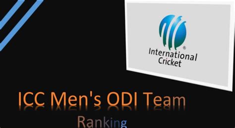 ICC Men's ODI Cricket Team Ranking - Current Updates