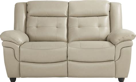 Ventoso Sand Beige Leather Stationary Loveseat | Rooms to Go