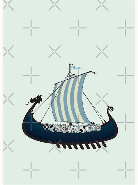 Blue Viking Ship Photographic Print For Sale By Mangulica Redbubble