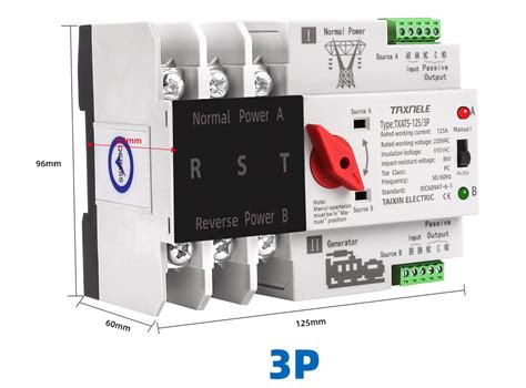 Taxnele Din Rail P P Ats Dual Power Automatic Transfer Switch A