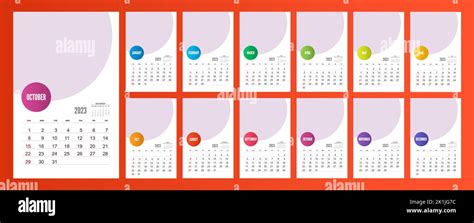 Calendario Mensual Para A O Calendario Para Negocios Color Arco