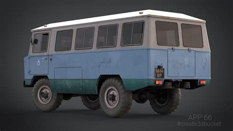 APP 66 (Soviet military bus) 3D Model $179 - .max .unknown .obj .3ds ...